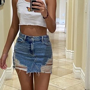 Pacsun ripped denim skirt